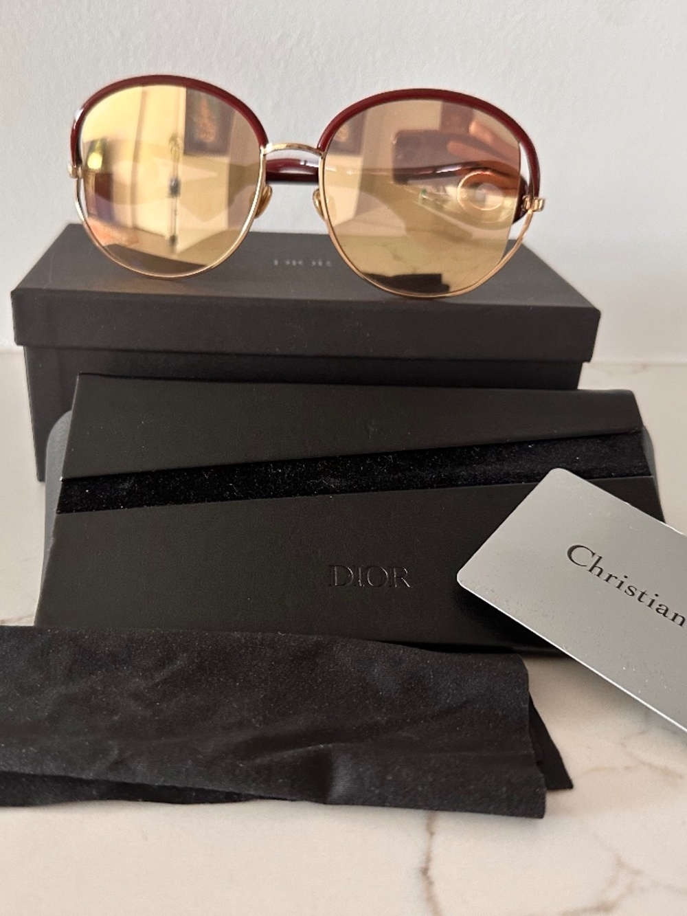 Dior New Volute Multilayer Gold SQ Round Ladies Sunglasses DIORNEWVOLUTE 0NOA 57